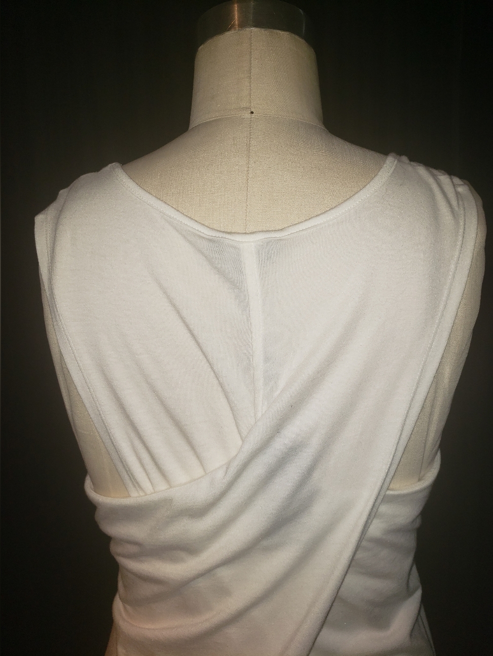 NWT. JOE'S Collection Long Cross Over Razor Back Tee White - Picture 2 of 8